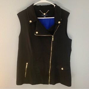 Tommy Hilfiger Black Moto Lined Vest Jacket